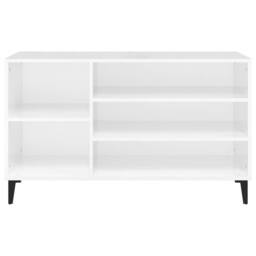 Berkfield Home Shoe Cabinet High Gloss White 102x36x60 cm Engineered Wood - Size: 102 x 36 x 60 cm - thumbnail 5