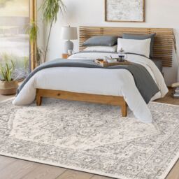Livabliss Chester-Vintage Grey White Traditional Boho Living Dining Bedroom Rug - Size: 80 cm x 150 cm - thumbnail 8