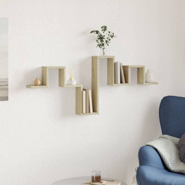 Berkfield Home Wall Shelf Sonoma Oak 104.5x10x43 cm Engineered Wood in Light Brown - image 1