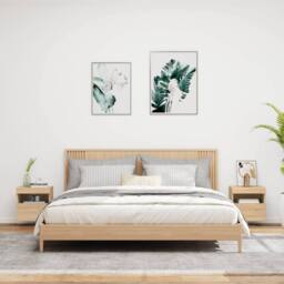 Berkfield Home TV Wall Cabinets with LED Lights 2 pcs Sonoma Oak 40x30x40 cm in Light Brown - Size: 40 x 30 x 40 cm - thumbnail 4