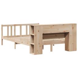 Berkfield Home Bookcase Bed without Mattress 135x190cm Solid Wood Pine in Brown - Size: 135x190 cm - thumbnail 6