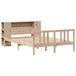 Berkfield Home Bookcase Bed without Mattress 135x190cm Solid Wood Pine in Brown - Size: 135x190 cm - thumbnail 3