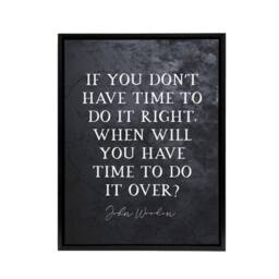 "Artery8 Basketball Quote John Wooden Do It Right Framed Canvas Wall Art Print in Grey - Size: W12"" x H16""" - thumbnail 1