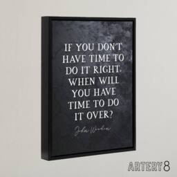 "Artery8 Basketball Quote John Wooden Do It Right Framed Canvas Wall Art Print in Grey - Size: W12"" x H16""" - thumbnail 2