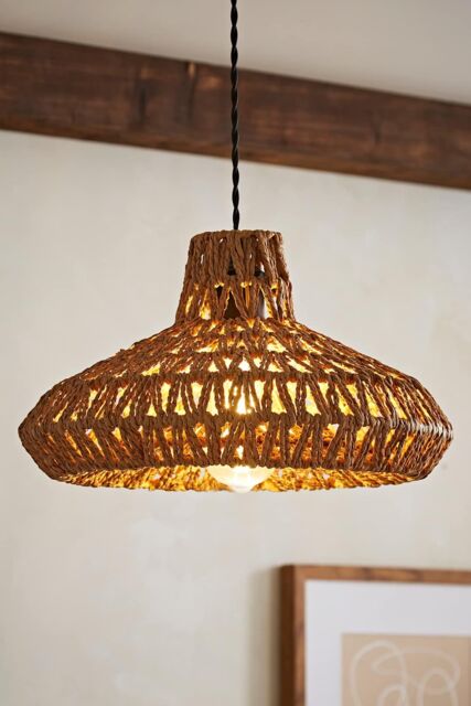 ValueLights Hamilton Natural Rope Ceiling Pendant Light Lamp Shade in Brown - image 1