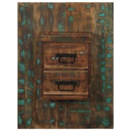 Berkfield Home Bedside Cabinet Multicolour 60x32x80 cm Solid Wood Reclaimed - Size: 60 x 32 x 80 cm - thumbnail 2