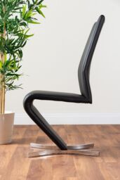 FurnitureboxUK Santorini Brown Wood Effect Dining Table & 6 Willow Chairs in Black - thumbnail 9