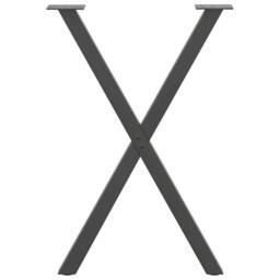 Berkfield Home Dining Table Legs X-Shaped 2 pcs Anthracite 60x(72-73) cm Steel in Dark Grey - thumbnail 5