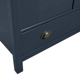 Berkfield Home 3-Door Wardrobe Hill Grey 127x50x170 cm Solid Pine Wood in Dark Navy - Size: 127 x 50 x 170 cm - thumbnail 5