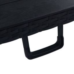 Berkfield Home Durable Folding Garden Table Black 180x75x72 cm HDPE Imitation Rattan - Size: 180 x 75 x 72 cm - thumbnail 5