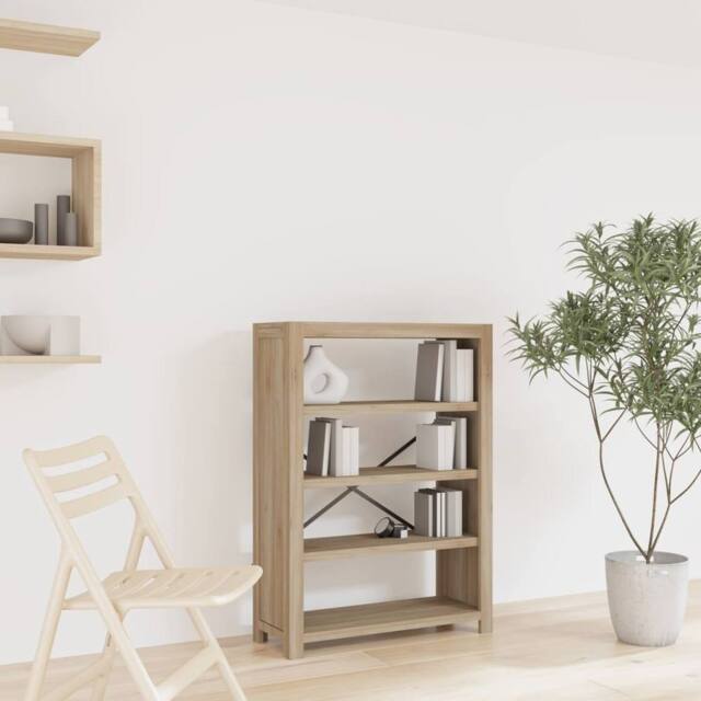 Berkfield Home 4-Tier Bookcase 80x30x110 cm Solid Wood Acacia in Brown - Size: 80 x 30 x 110 cm - image 1
