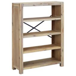 Berkfield Home 4-Tier Bookcase 80x30x110 cm Solid Wood Acacia in Brown - Size: 80 x 30 x 110 cm - thumbnail 2