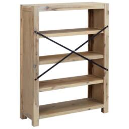 Berkfield Home 4-Tier Bookcase 80x30x110 cm Solid Wood Acacia in Brown - Size: 80 x 30 x 110 cm - thumbnail 5