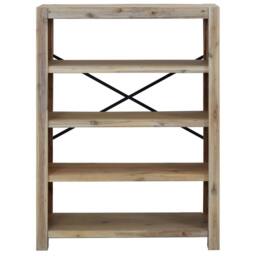 Berkfield Home 4-Tier Bookcase 80x30x110 cm Solid Wood Acacia in Brown - Size: 80 x 30 x 110 cm - thumbnail 3