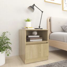 Berkfield Home Bed Cabinet Sonoma Oak 40x40x50 cm Engineered Wood in Brown - Size: 40 x 40 x 50 cm - thumbnail 1