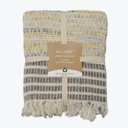 Allure Bath Fashions Zig Zag Heavyweight Herringbone Throw Blanket in Mustard - Size: 125 cm x 150 cm - thumbnail 2