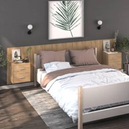 Berkfield Home Wall-mounted Bedside Cabinets 2 pcs Sonoma Oak in Brown - thumbnail 1