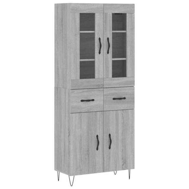 Berkfield Home Highboard Grey Sonoma 69.5x34x180 cm Engineered Wood - image 1
