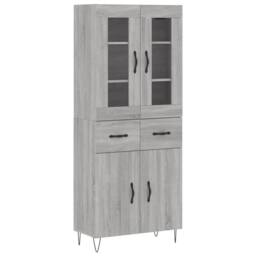 Berkfield Home Highboard Grey Sonoma 69.5x34x180 cm Engineered Wood - thumbnail 1