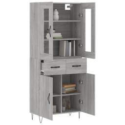 Berkfield Home Highboard Grey Sonoma 69.5x34x180 cm Engineered Wood - thumbnail 3