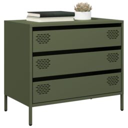 Berkfield Home Sideboard¬†Olive Green 68x39x58.5 cm Cold-rolled Steel - thumbnail 1