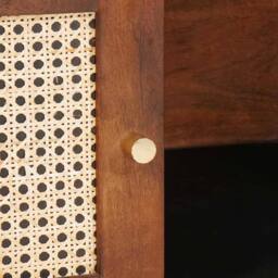Berkfield Home Coffee Tables with Shelf with Storage with Door Brown Cane & so… - thumbnail 7