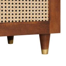 Berkfield Home Coffee Tables with Shelf with Storage with Door Brown Cane & so… - thumbnail 8