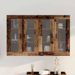 Berkfield Home Wall Mounted Cabinets 2 pcs Old Wood 69.5x34x90 cm Engineered Wood in Brown - thumbnail 4