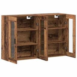 Berkfield Home Wall Mounted Cabinets 2 pcs Old Wood 69.5x34x90 cm Engineered Wood in Brown - thumbnail 5