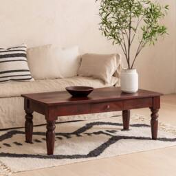 Wyld Haus Oxford Mahogany Mango Wood Coffee Table 1 Drawer in Brown - thumbnail 1