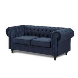 Home Detail Chesterfield Velvet 2 Seater Sofa in Navy