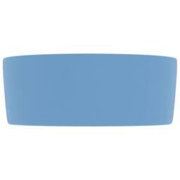 Berkfield Home Luxury Wash Basin Round Matt Light Blue 40x15 cm Ceramic - thumbnail 4