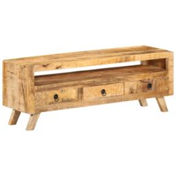 Berkfield Home TV Cabinet 110x30x40 cm Solid Mango Wood in Brown - Size: 110 x 30 x 40 cm - thumbnail 1