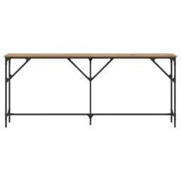 Berkfield Home Console Table Artisan Oak 180x23x75 cm Engineered Wood in Brown - Size: 180 x 23 x 75 cm - thumbnail 5