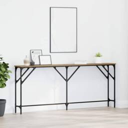 Berkfield Home Console Table Artisan Oak 180x23x75 cm Engineered Wood in Brown - Size: 180 x 23 x 75 cm - thumbnail 1
