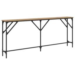 Berkfield Home Console Table Artisan Oak 180x23x75 cm Engineered Wood in Brown - Size: 180 x 23 x 75 cm - thumbnail 2