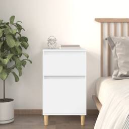 Berkfield Home Bedside Cabinet White 40x35x70 cm - Size: 40 x 35 x 70 cm - thumbnail 2