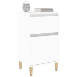 Berkfield Home Bedside Cabinet White 40x35x70 cm - Size: 40 x 35 x 70 cm - thumbnail 4