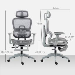 EONLION Grey Executive Office Chair Ergonomic - Size: 100 cm - thumbnail 2