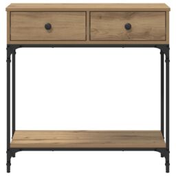 Berkfield Home Console Table Artisan Oak 75x34.5x75 cm Engineered Wood in Brown - thumbnail 5