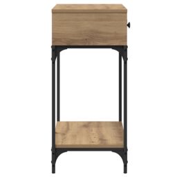 Berkfield Home Console Table Artisan Oak 75x34.5x75 cm Engineered Wood in Brown - thumbnail 6