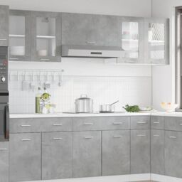 Berkfield Home Hanging Glass Cabinet Lyon Concrete Grey 80x31x60 cm - Size: 80 x 31 x 60 cm - thumbnail 3