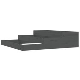 Berkfield Home Planter Grey 107x107x27 cm Solid Wood Pine - Size: 107 x 107 x 27 cm - thumbnail 3