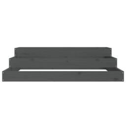 Berkfield Home Planter Grey 107x107x27 cm Solid Wood Pine - Size: 107 x 107 x 27 cm - thumbnail 4