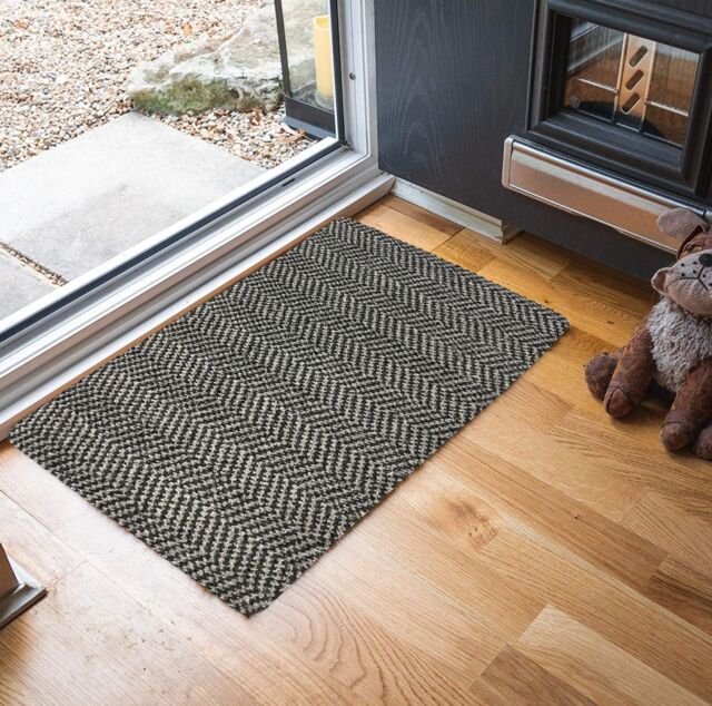 Desire Rugs Non Slip Herringbone Design Dirt Trapper Door Mats in Taupe - Size: 50 cm x 80 cm - image 1
