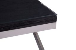 Orsina Natural Wood Coffee Table With Cross Base Design, Rectangular Wooden Table For Livingroom, Solid Mango Wood in Black - thumbnail 5