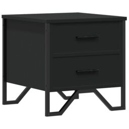 Berkfield Home Bedside Cabinet Black 40x41x40 cm Engineered Wood - Size: 40 x 41 x 40 cm - thumbnail 2