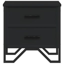 Berkfield Home Bedside Cabinet Black 40x41x40 cm Engineered Wood - Size: 40 x 41 x 40 cm - thumbnail 5