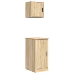Berkfield Home Garage Cabinets 2 pcs Sonoma Oak Engineered Wood in Brown - thumbnail 2