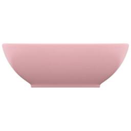 Berkfield Home Luxury Basin Oval-shaped Matt Pink 40x33 cm Ceramic